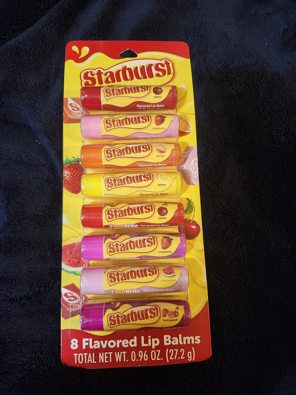 Starburst 8 Flavored Lip Balms NWT